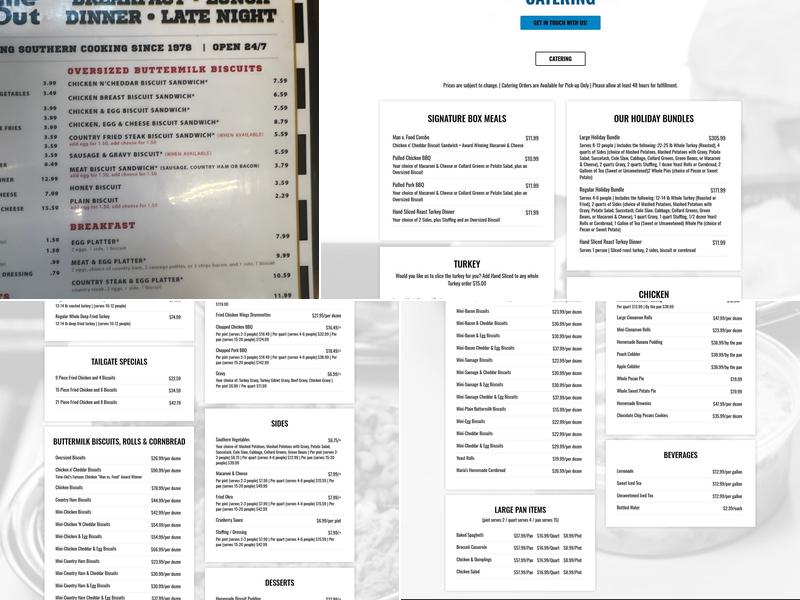 Time-Out Restaurant - East Franklin Menu