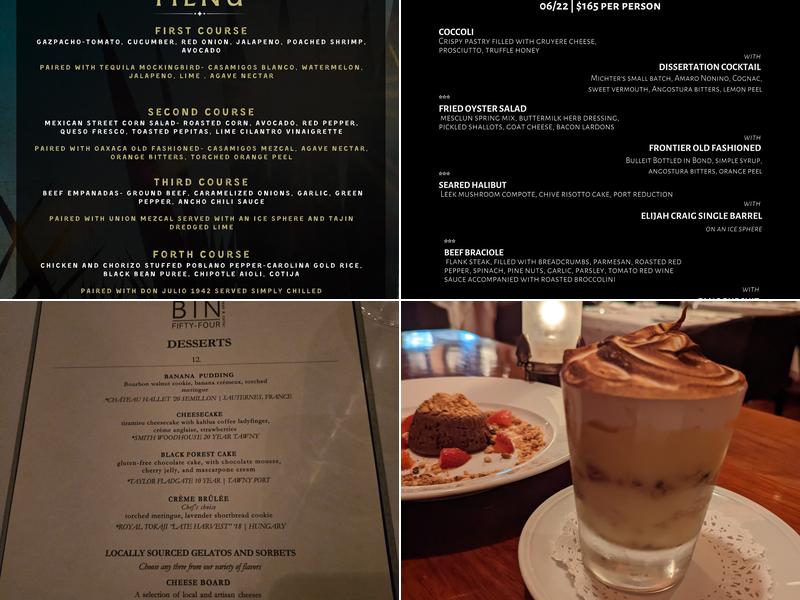 Bin 54 Steak & Cellar Menu