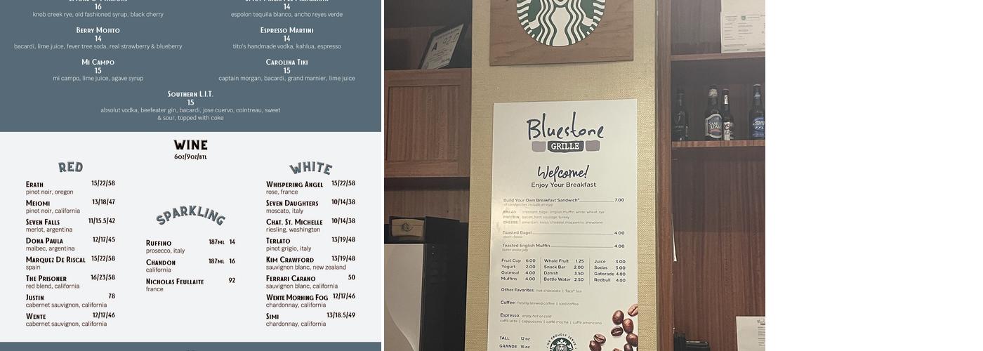 Bluestone Grille Menu