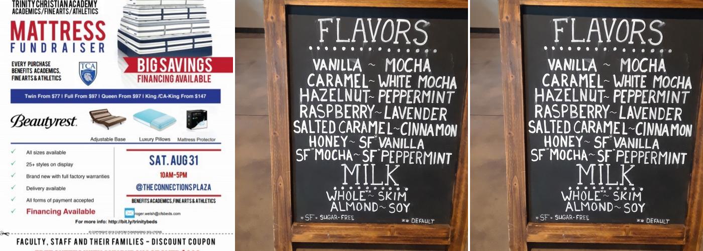 Trinity Plaza, Cafe, & Indoor Playground Menu