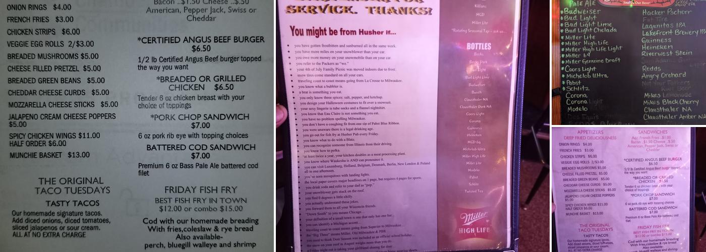 Hushers Pub & Grill Menu