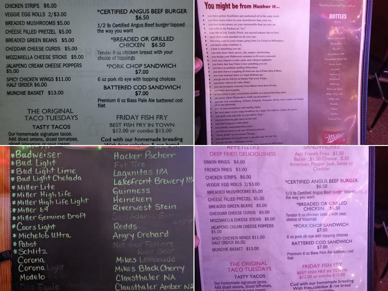 Hushers Pub & Grill Menu