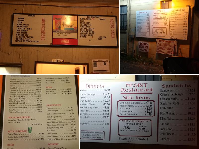 Nesbit Restaurant Menu