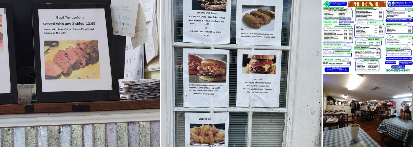 Gators BBQ Menu