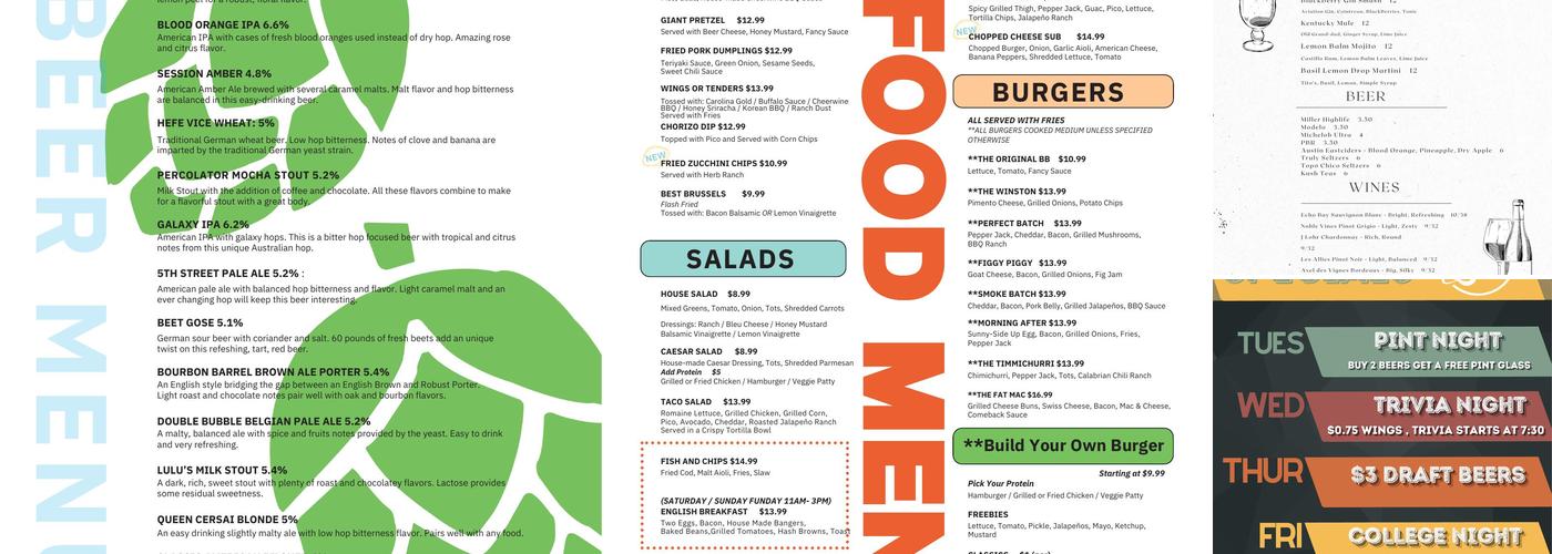 Small Batch Menu