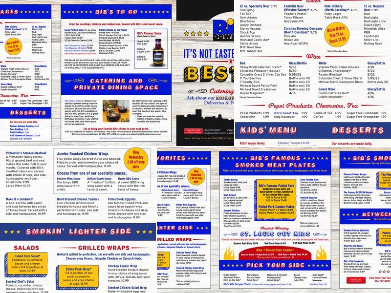 Bib's Downtown Menu