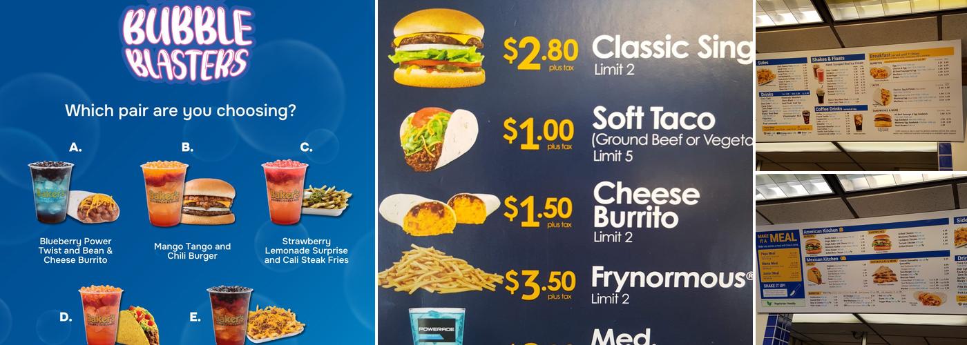 Baker's Drive-Thru Menu