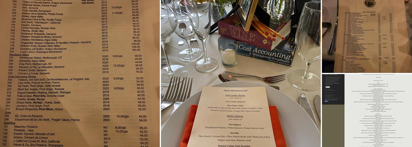 1703 Restaurant & Catering Menu