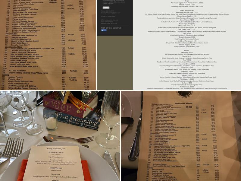 1703 Restaurant & Catering Menu