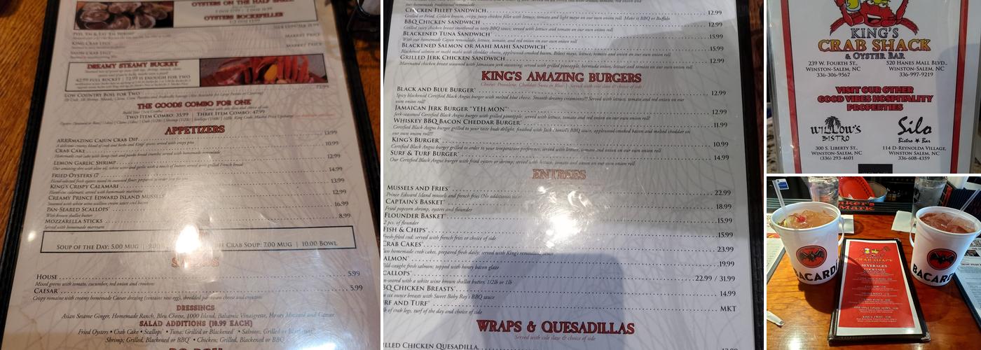 King's Crab Shack and Oyster bar Menu