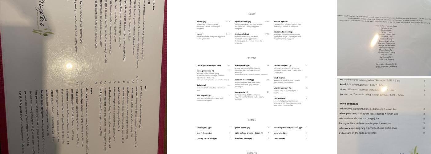Mozelle's Menu