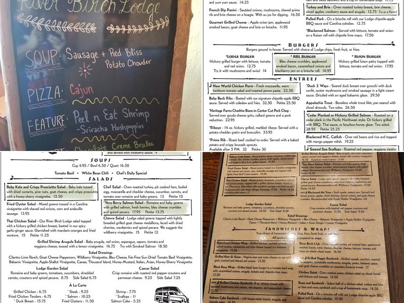 River Birch Lodge Menu
