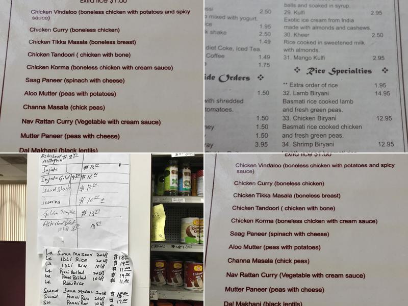 Golden India Restaurant Menu