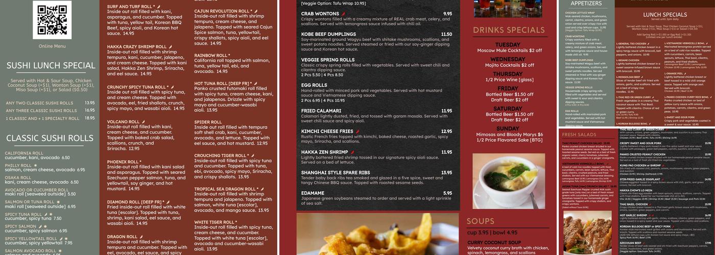 HakkaChow - Asian Eats Menu