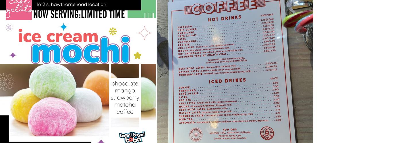 Cafe Gelato Menu