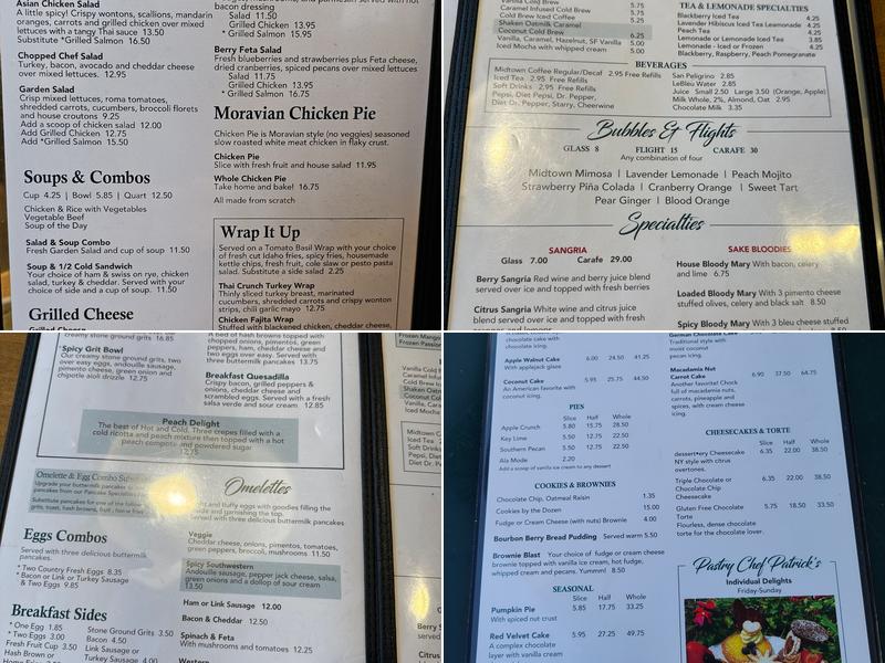 Midtown Cafe and Dessertery Menu
