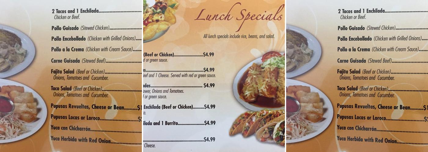 Mambo Cafe and Bar Menu