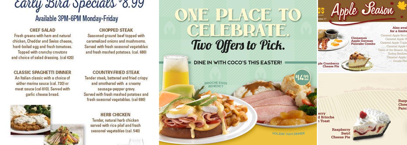 Coco's Bakery Restaurant Menu