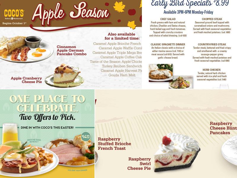 Coco's Bakery Restaurant Menu