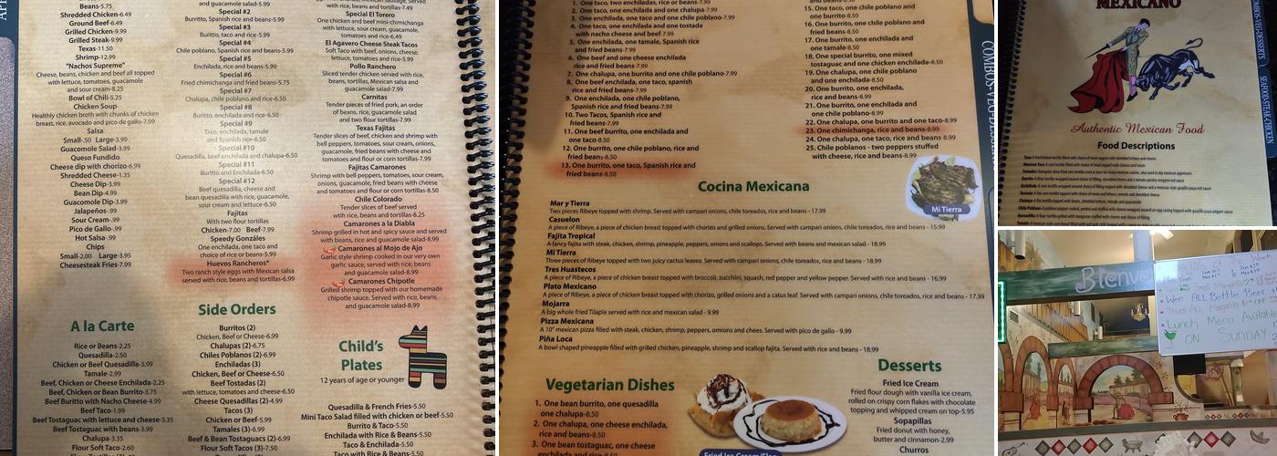 El Torero Mexicano Menu