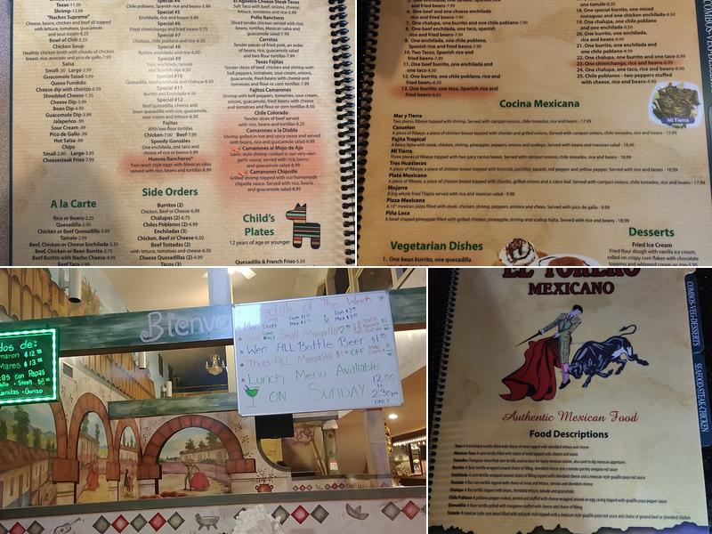 El Torero Mexicano Menu