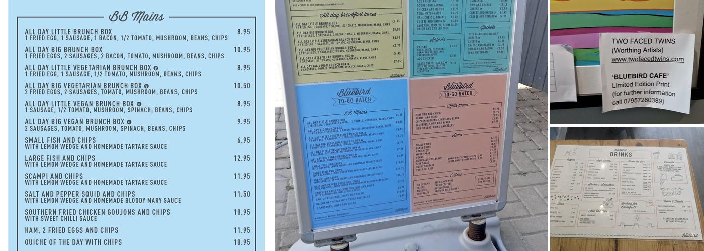 The BlueBird Cafe Menu