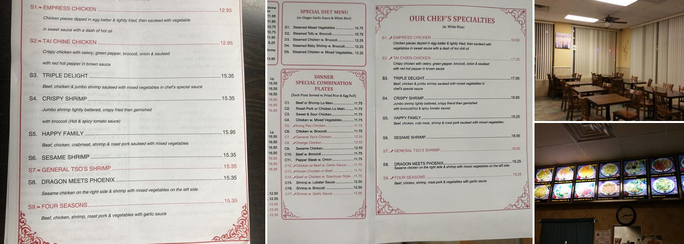 Jade Garden chinese restaurant Menu