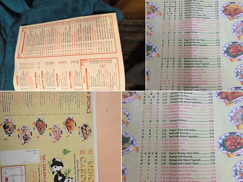 Ming Garden Chinese Menu