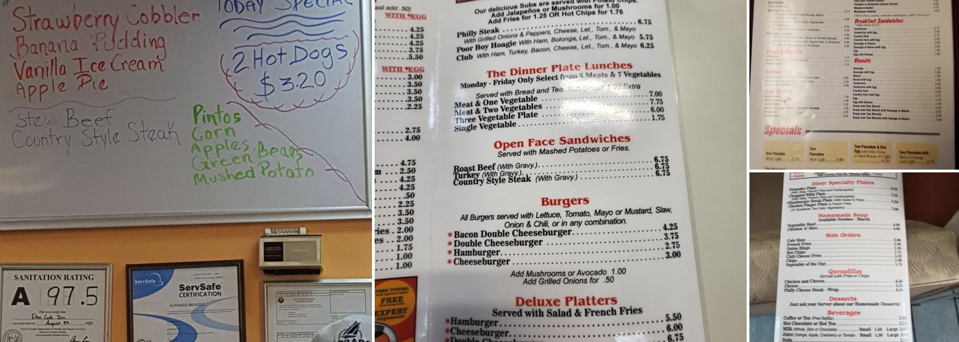 Diner Menu