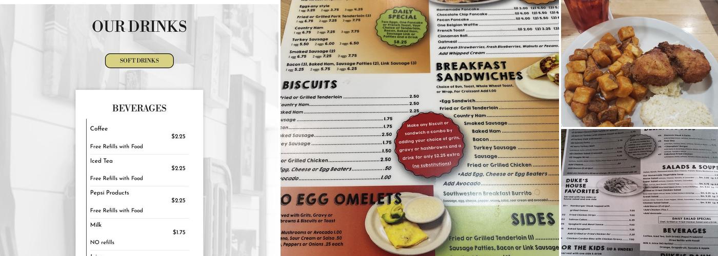 Duke's Restaurant Menu