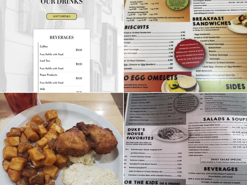 Duke's Restaurant Menu