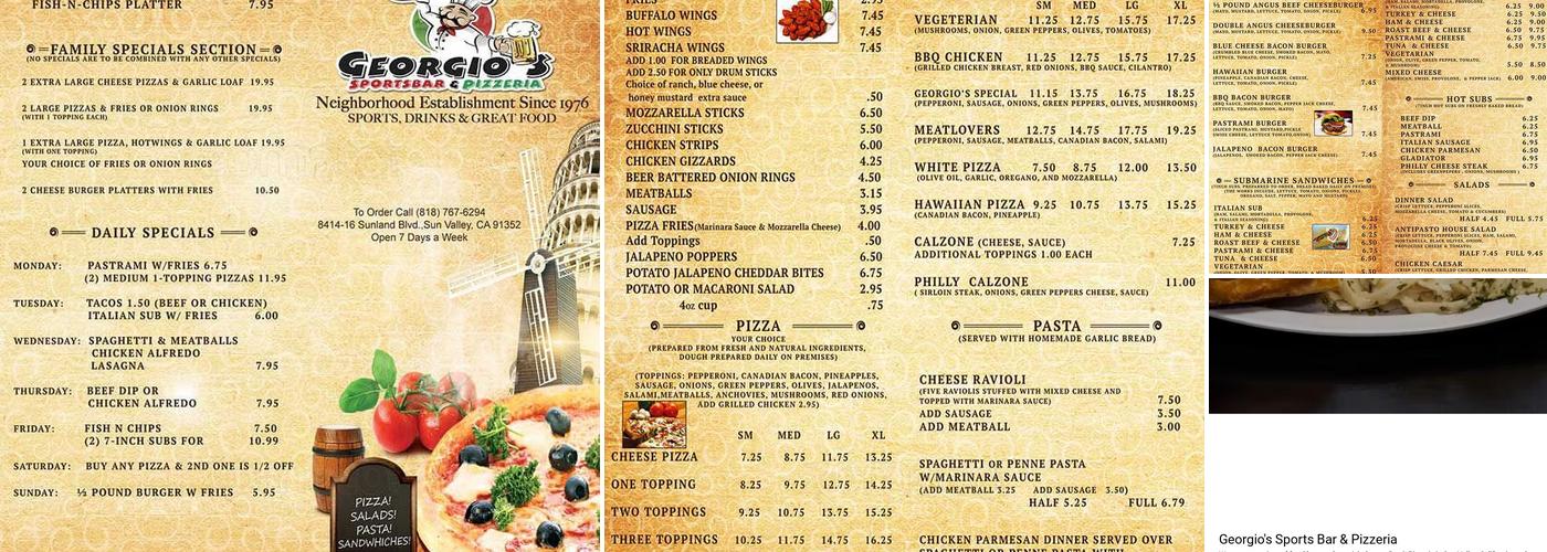 Georgio's Pizza Menu