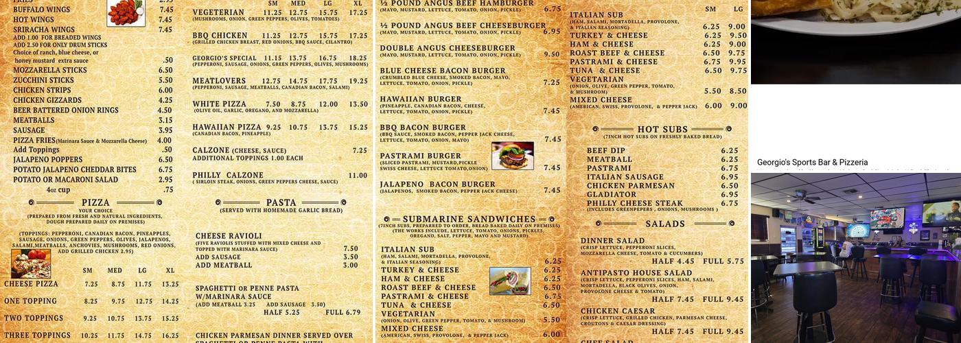 Georgio's Pizza Menu