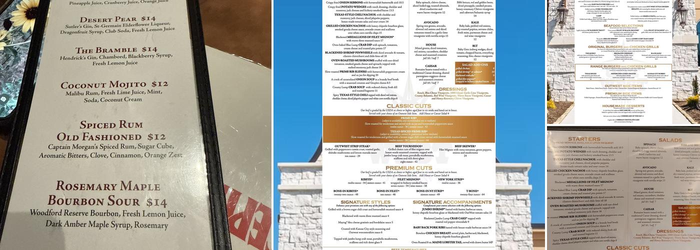 OutWest Steakhouse Menu