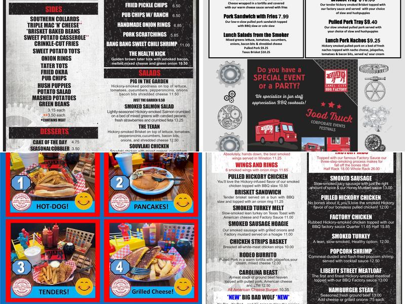 Camel City BBQ Factory Menu
