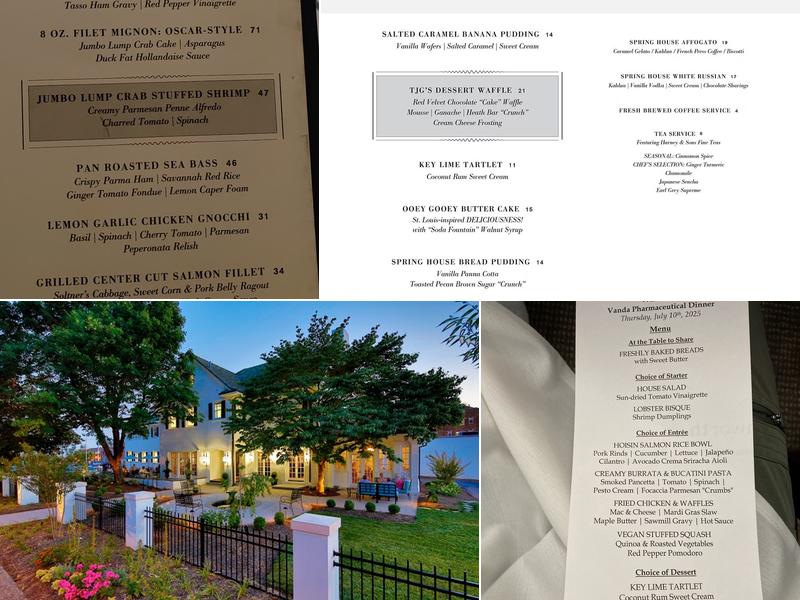 Spring House Restaurant, Kitchen & Bar Menu