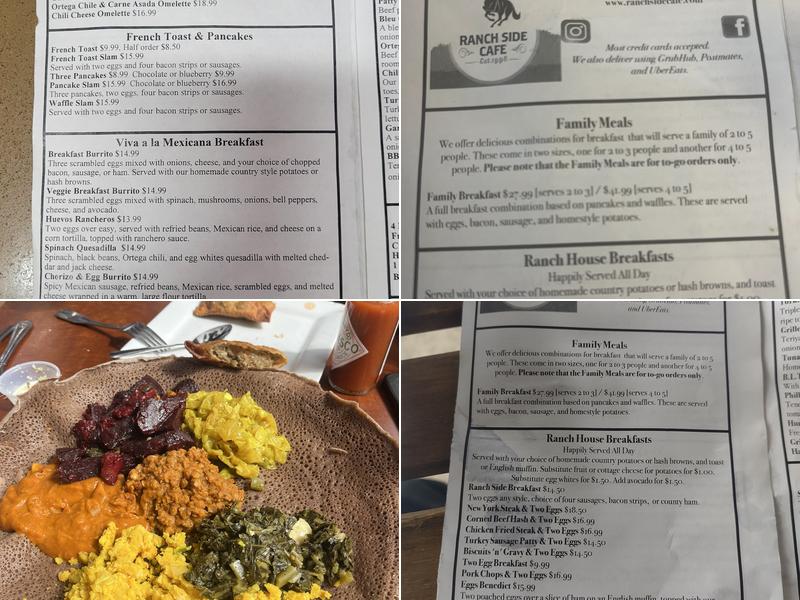 Ranch Side Cafe Menu
