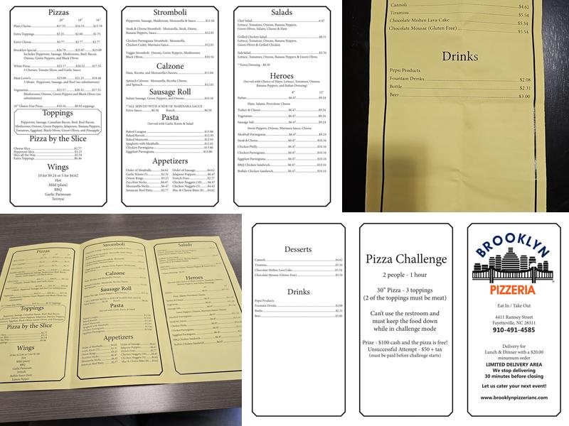 Brooklyn Pizzeria Menu