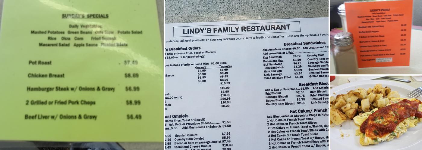 Lindy's Restaurant Menu