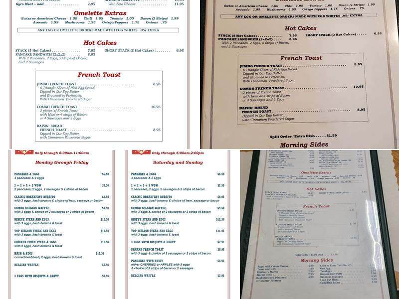 The Town Cafe Menu