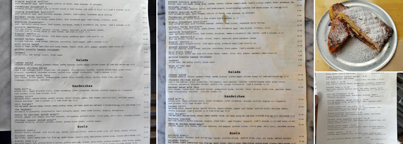 Dialog Cafe Menu
