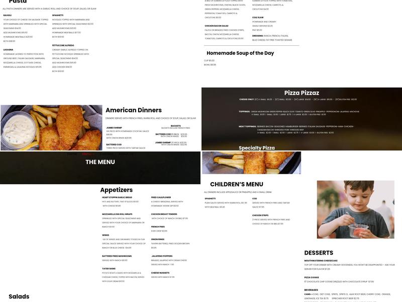 John's Pizzaria Menu