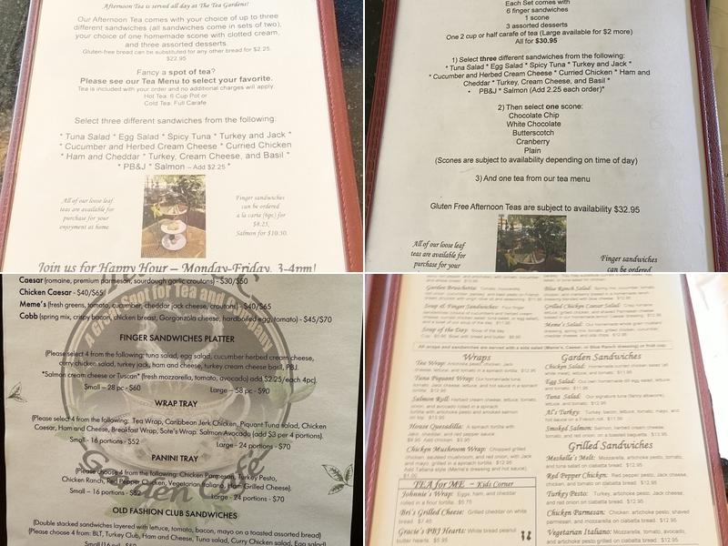 Tea Elle C Garden Cafe Menu