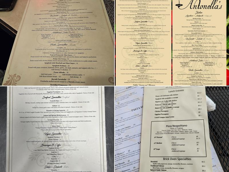 Antonella's Italian Ristorante Menu
