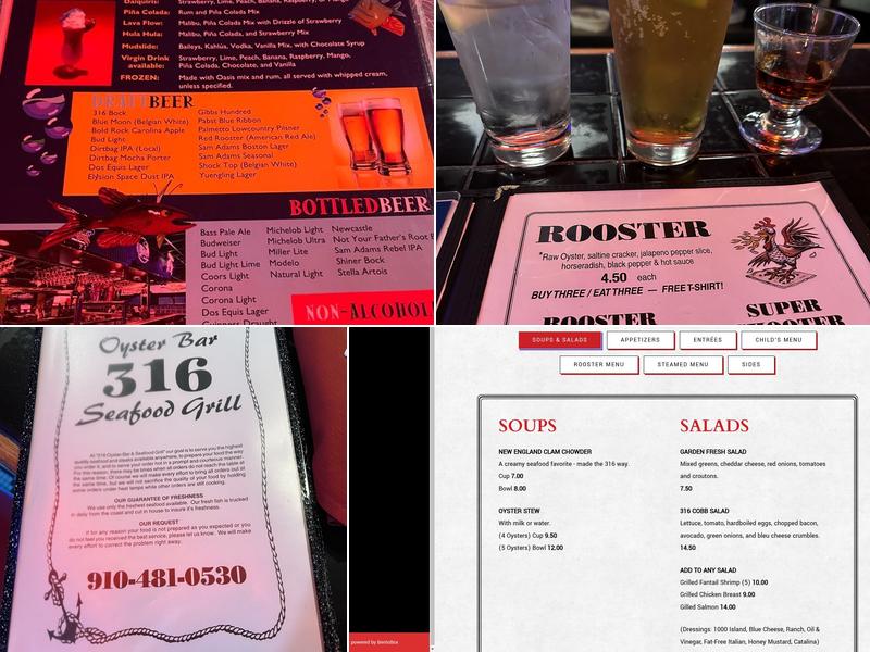 316 Oyster Bar Menu