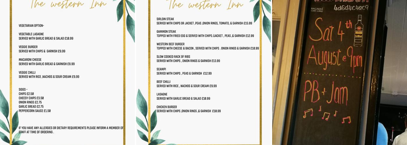 The Western Inn Menu