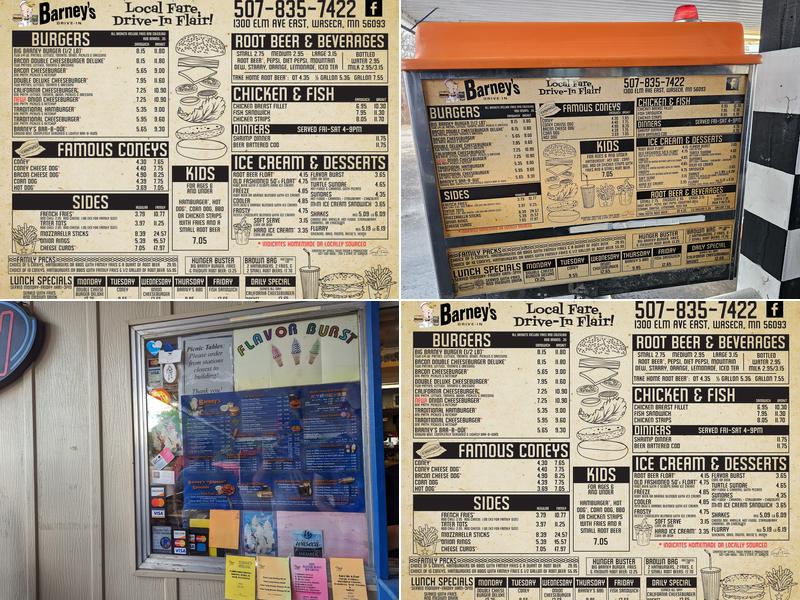 Barney's Drive-In Menu