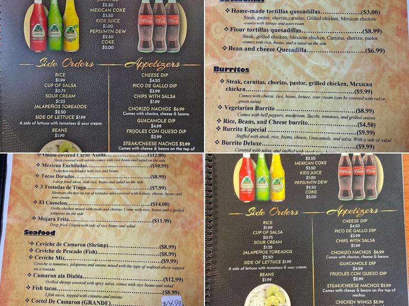 Taqueria Jalapeno Menu