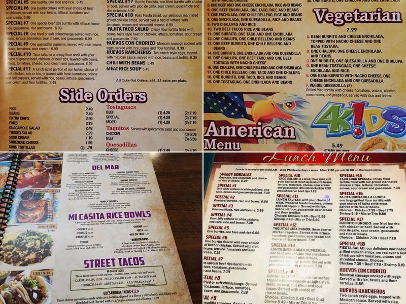 Mi Casita #7 Reilly Rd Menu