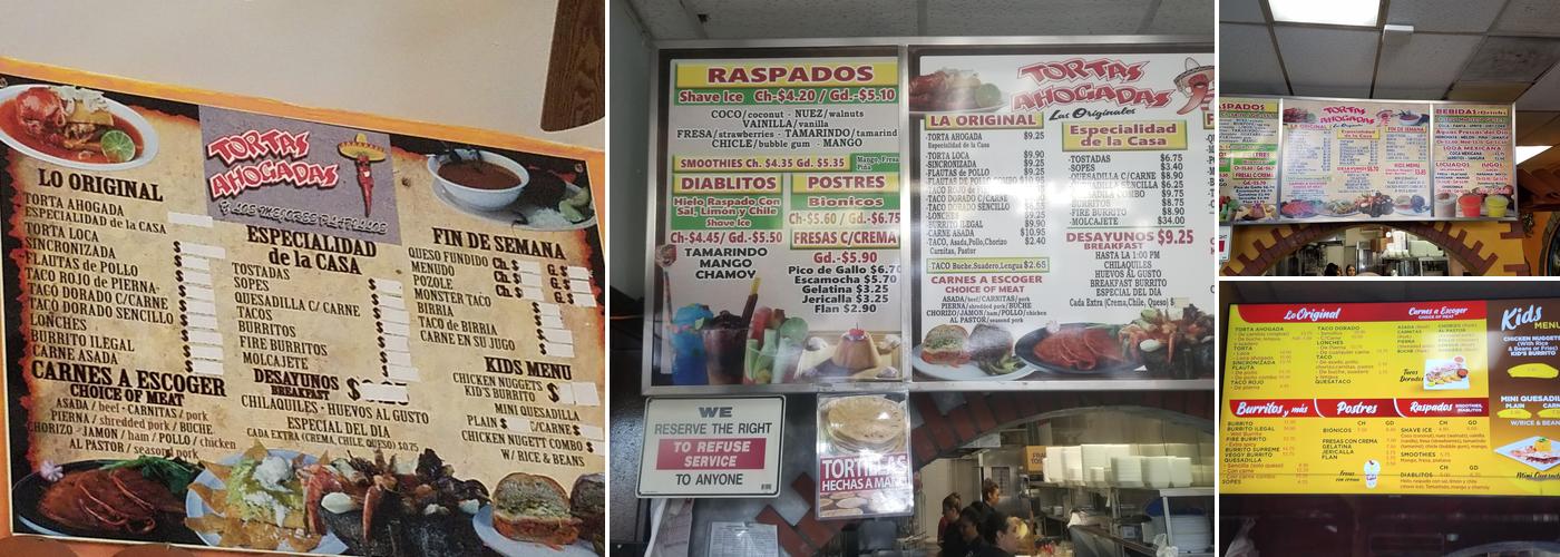 Tortas Ahogadas Las Originales Menu